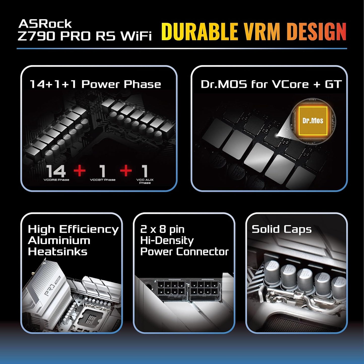 ASRock 90-MXBL50-A0UAYZ Z790 Pro RS WiFi Motherboard