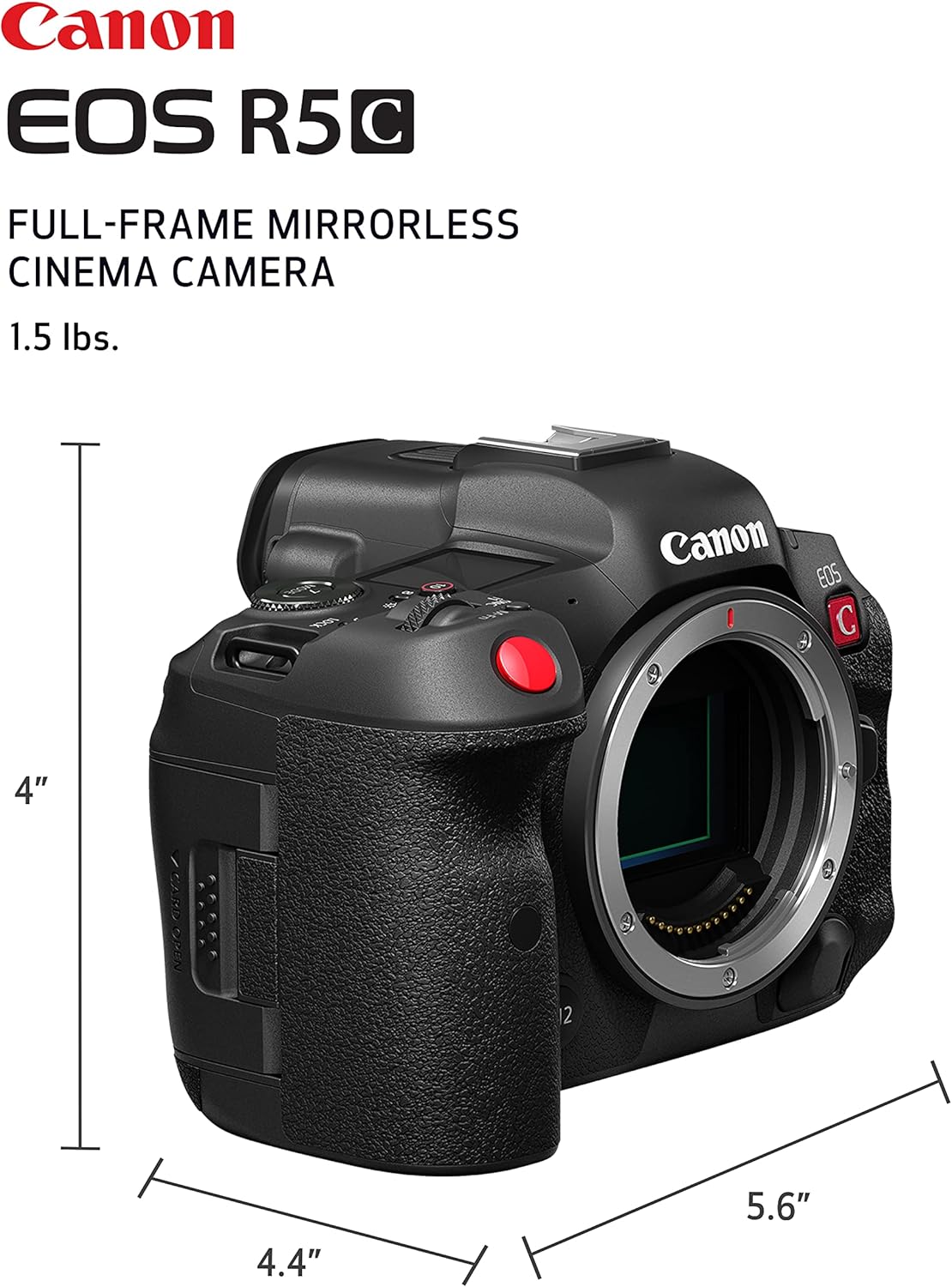 Canon 5077C002 EOS R5 C 8K Full-Frame Mirrorless Camera