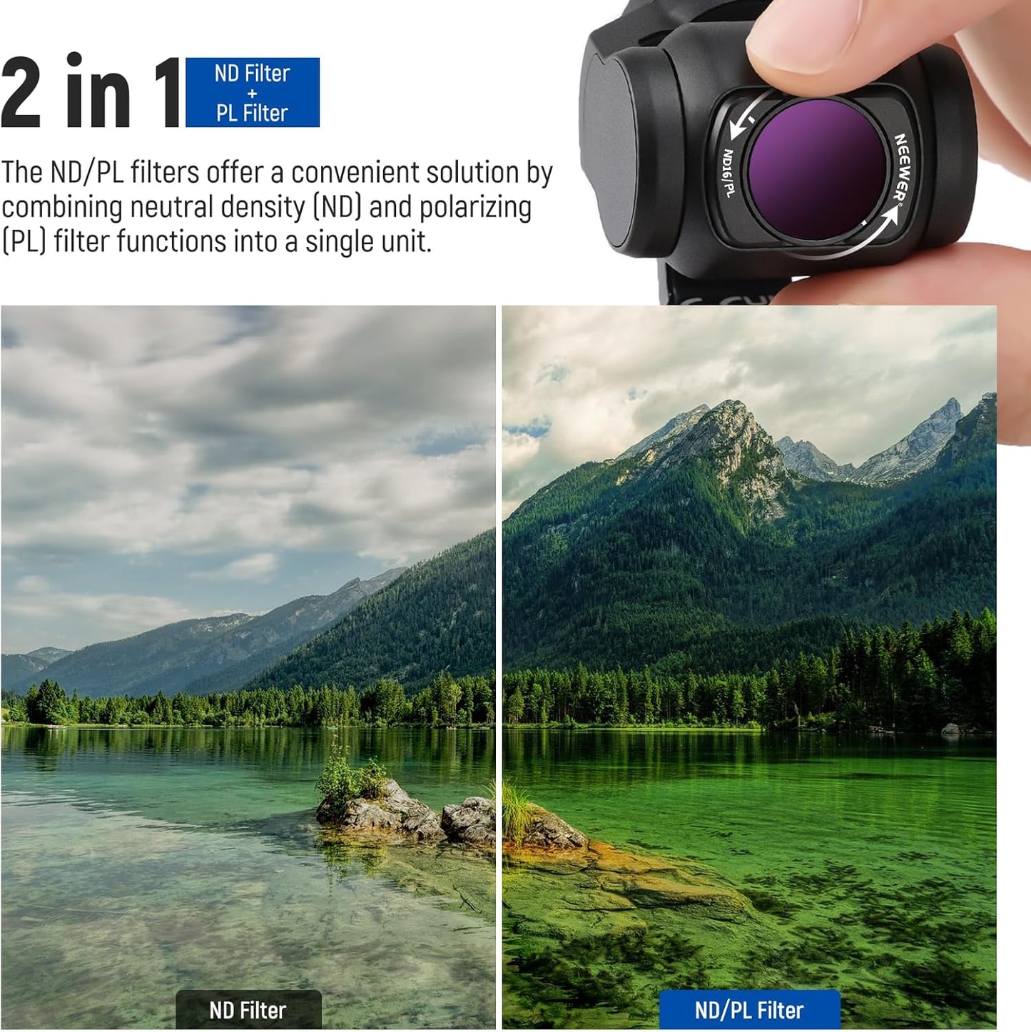 Neewer 10103330 Magnetic ND/CPL Filter Set DJI Osmo Pocket 3