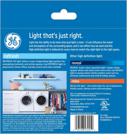 GE 43245 Refresh 60W Daylight LED Light Bulbs 4-Pack