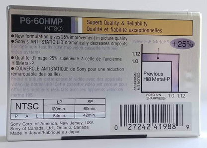 Sony P660HMPL/1B Hi8 Digital8 Metal Video Cassette