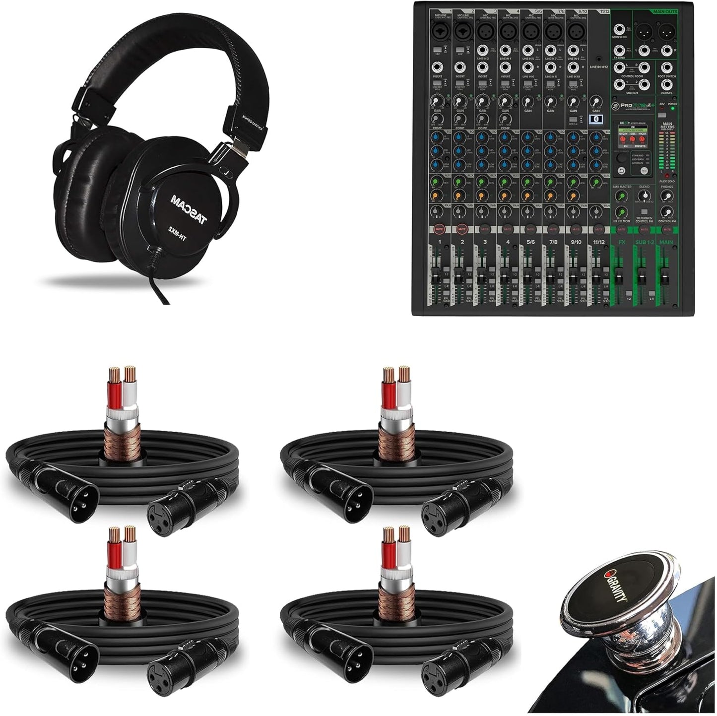 Mackie ProFX12v3+ 12-Channel Effects Mixer Bundle