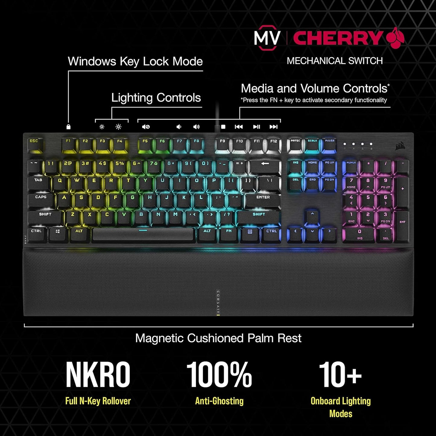 Corsair CH-910D119-NA K60 RGB Pro SE Mechanical Gaming Keyboard (Renewed)