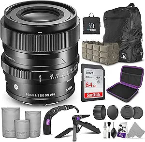 Sigma 65mm f/2 DG DN: Contemporary Lens, Sony E-Mount + Bundle
