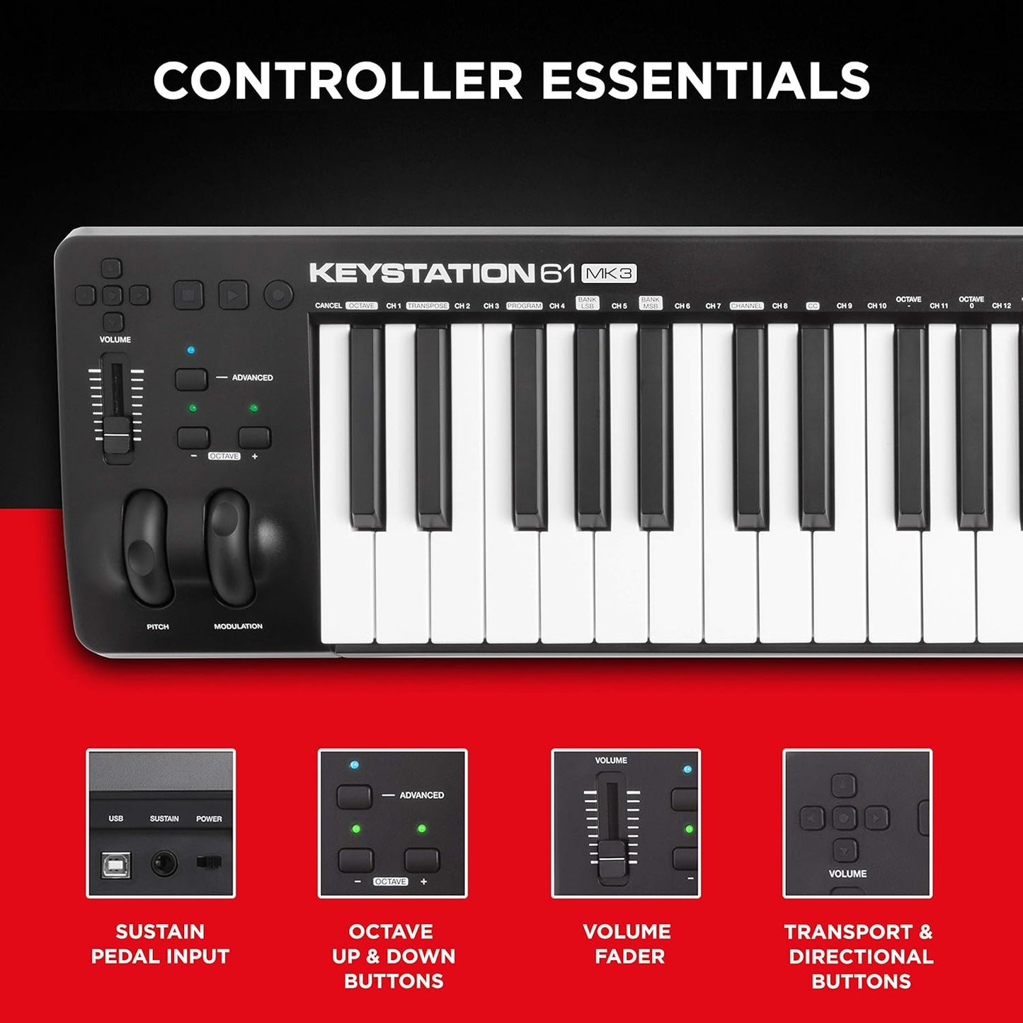 M-Audio Keystation 61 MK3 USB MIDI Keyboard Controller