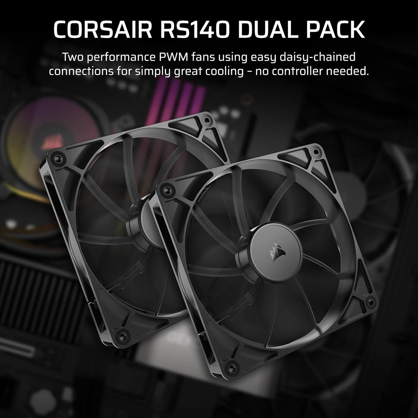 Corsair CO-9050191-WW RS140 140mm PWM Fan Dual Pack