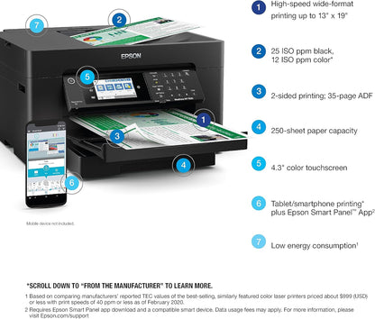 Epson C11CH78201-N Workforce Pro WF-7820 Wide-Format Printer (Renewed)