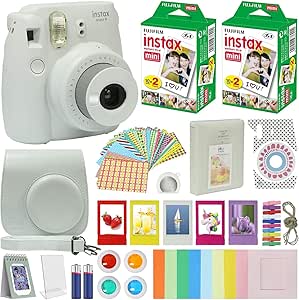 Fujifilm Instax Mini 9 Smokey White Camera Bundle