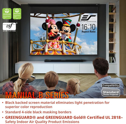Elite Screens M120H 120-Inch Manual Pull Down Projector Screen