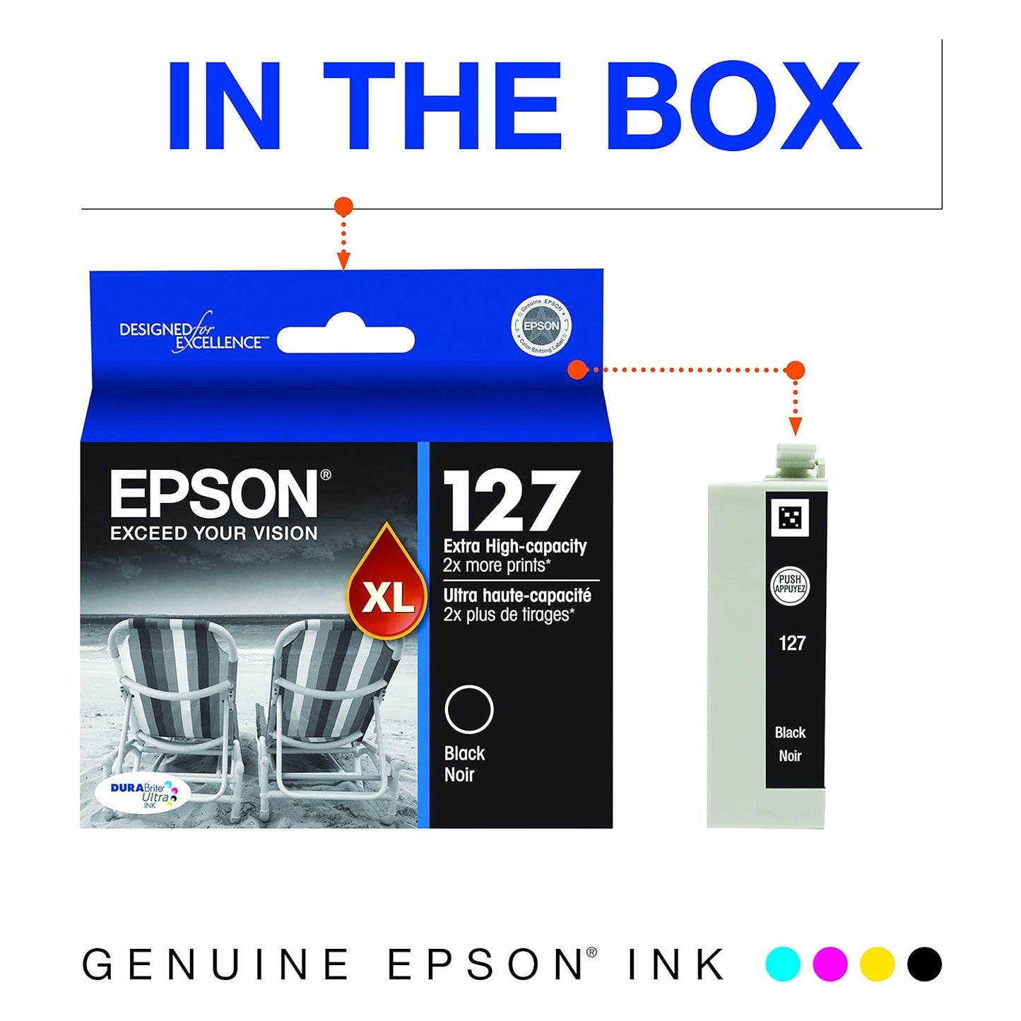 Epson T127120 DURABrite Ultra 127 Black Ink Cartridge - High Capacity