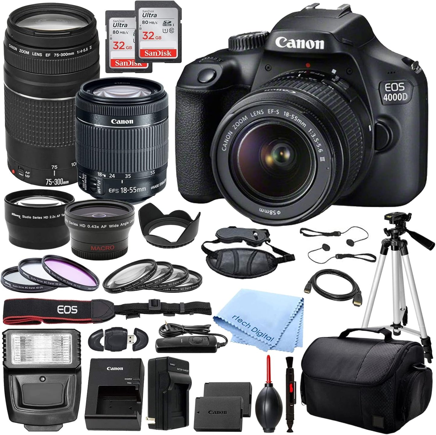 Canon EOS Rebel T100 DSLR Camera Bundle (Renewed)