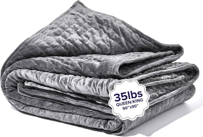 Gravity EQ6700 Weighted Blanket 35lbs Queen/King Grey