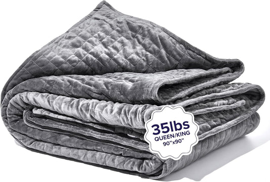 Gravity EQ6700 Weighted Blanket 35lbs Queen/King Grey