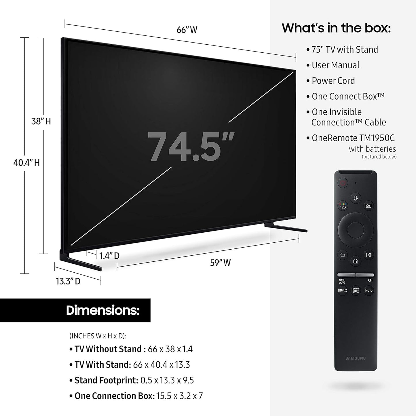 Samsung QN75Q900RB 75" 8K QLED TV Full Motion Mount