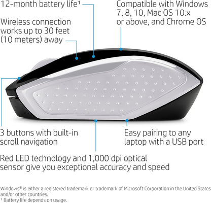 HP 2HU84AA Wireless Mouse 200 Black/Silver