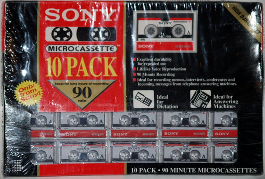 Sony 10MC-90B 90-Minute Microcassettes 10-Pack