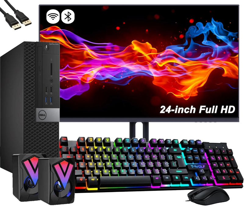 Dell 5040 SFF i5 Desktop PC Bundle with 24