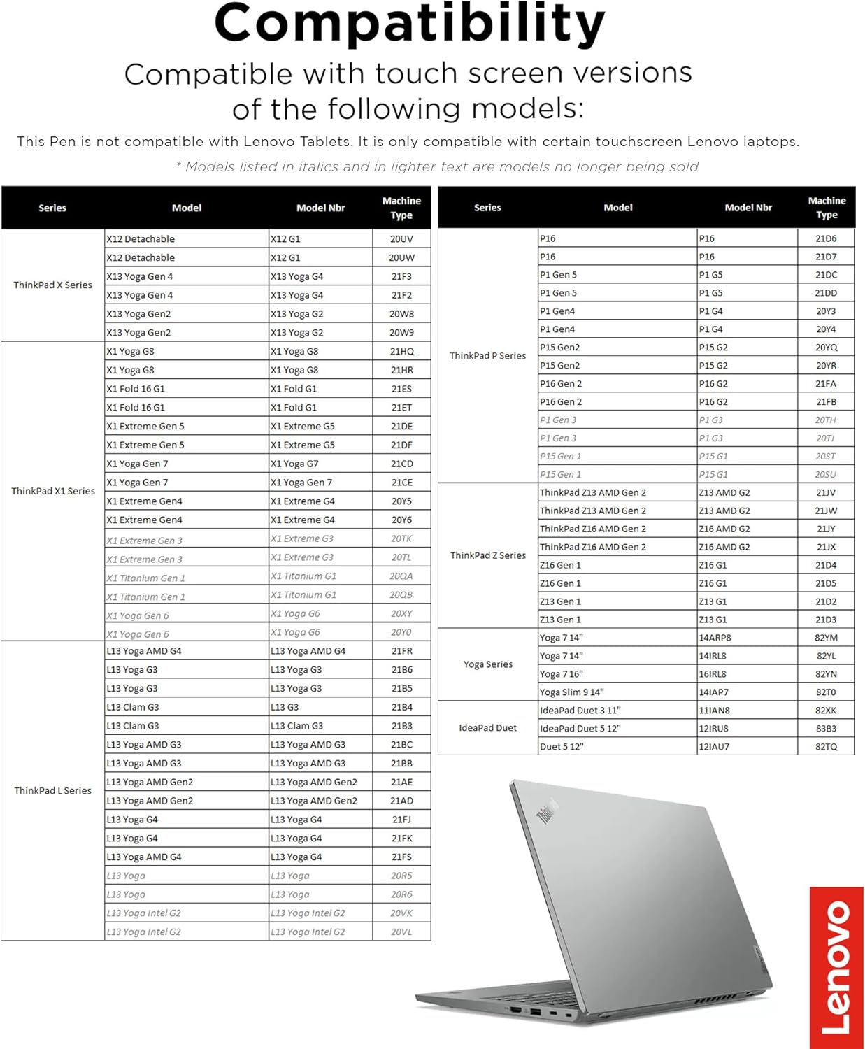 Lenovo GX81J19854 Precision Pen 2 (Laptop) USB-C Charging