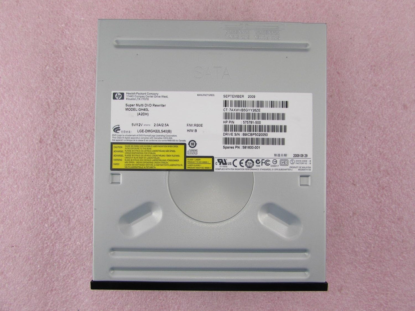 HP GH40L DVD±RW SATA Optical Drive