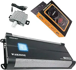 Gravity 8000.1D 8000W Monoblock Car Amplifier Bundle