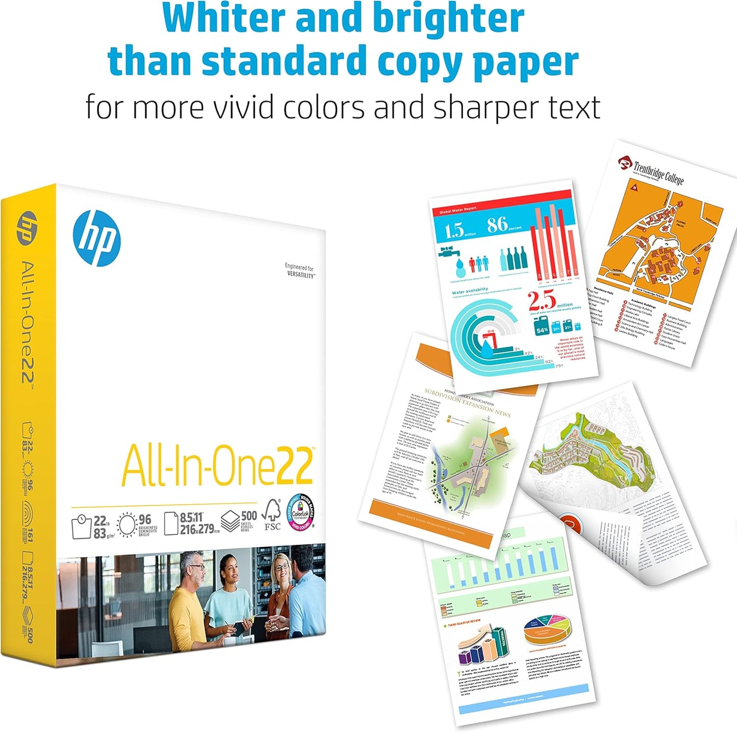 HP 207000C All-In-One Paper: 8.5x11, 22lb, 5 Ream Case