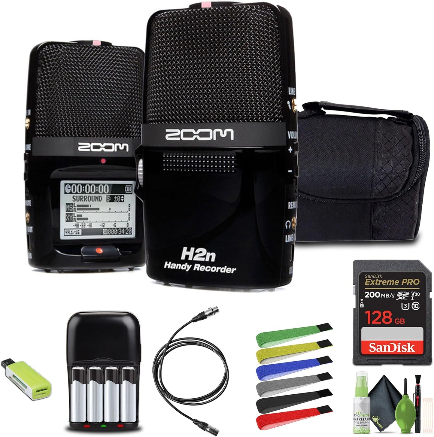 Zoom H2n Portable Recorder - Stereo/Surround Sound - 5 Mics
