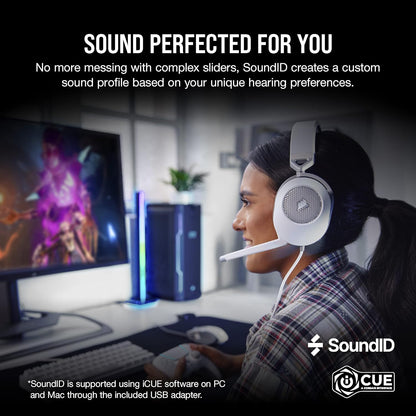 Corsair CA-9011271-NA HS65 Surround Gaming Headset White
