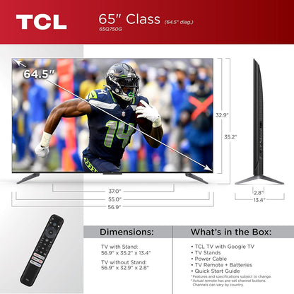 TCL 65Q750G 65-Inch QLED 4K Google Smart TV