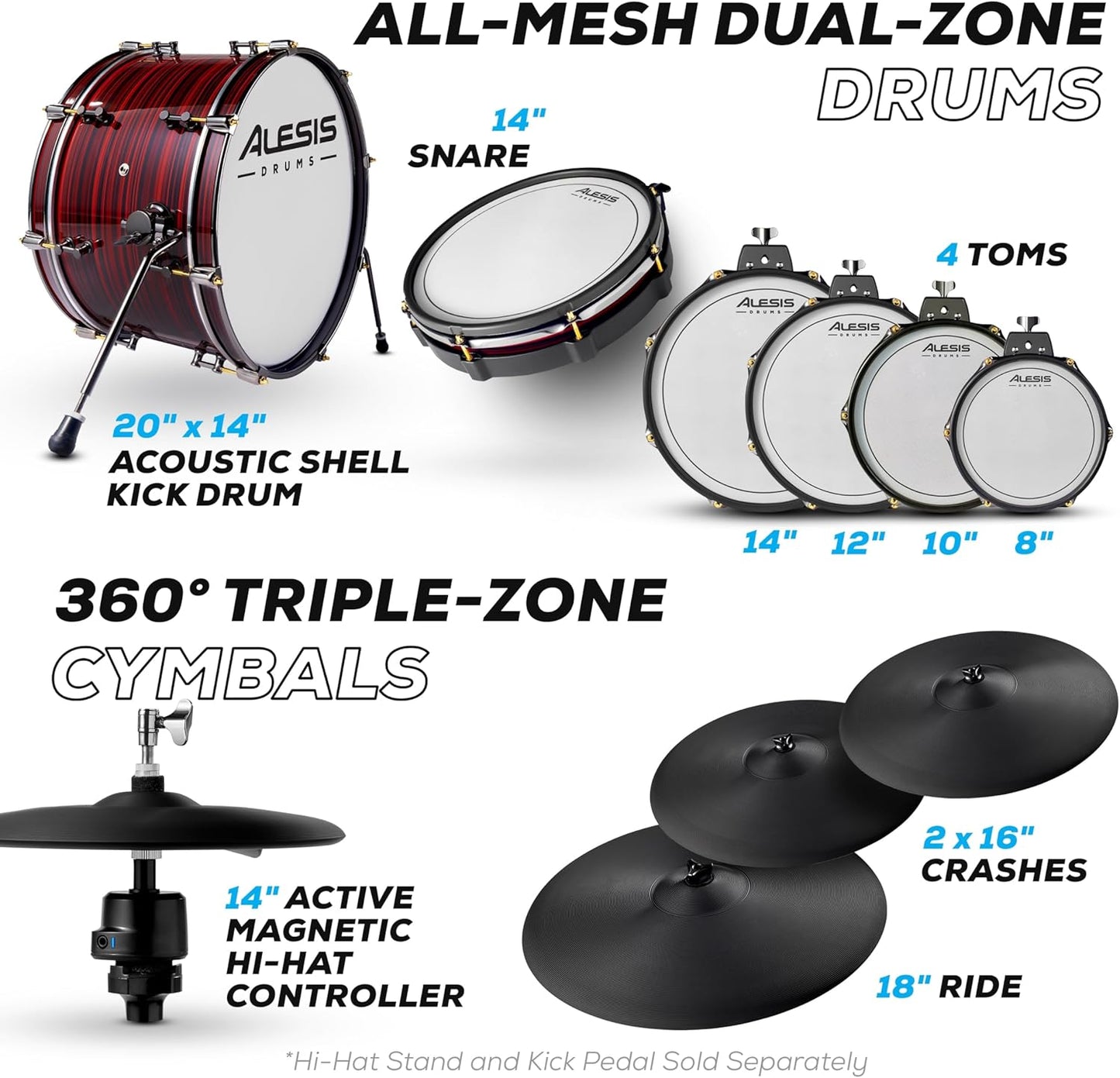 Alesis Strata Prime Electric Drum Set - Touch Screen 215,000 Samples