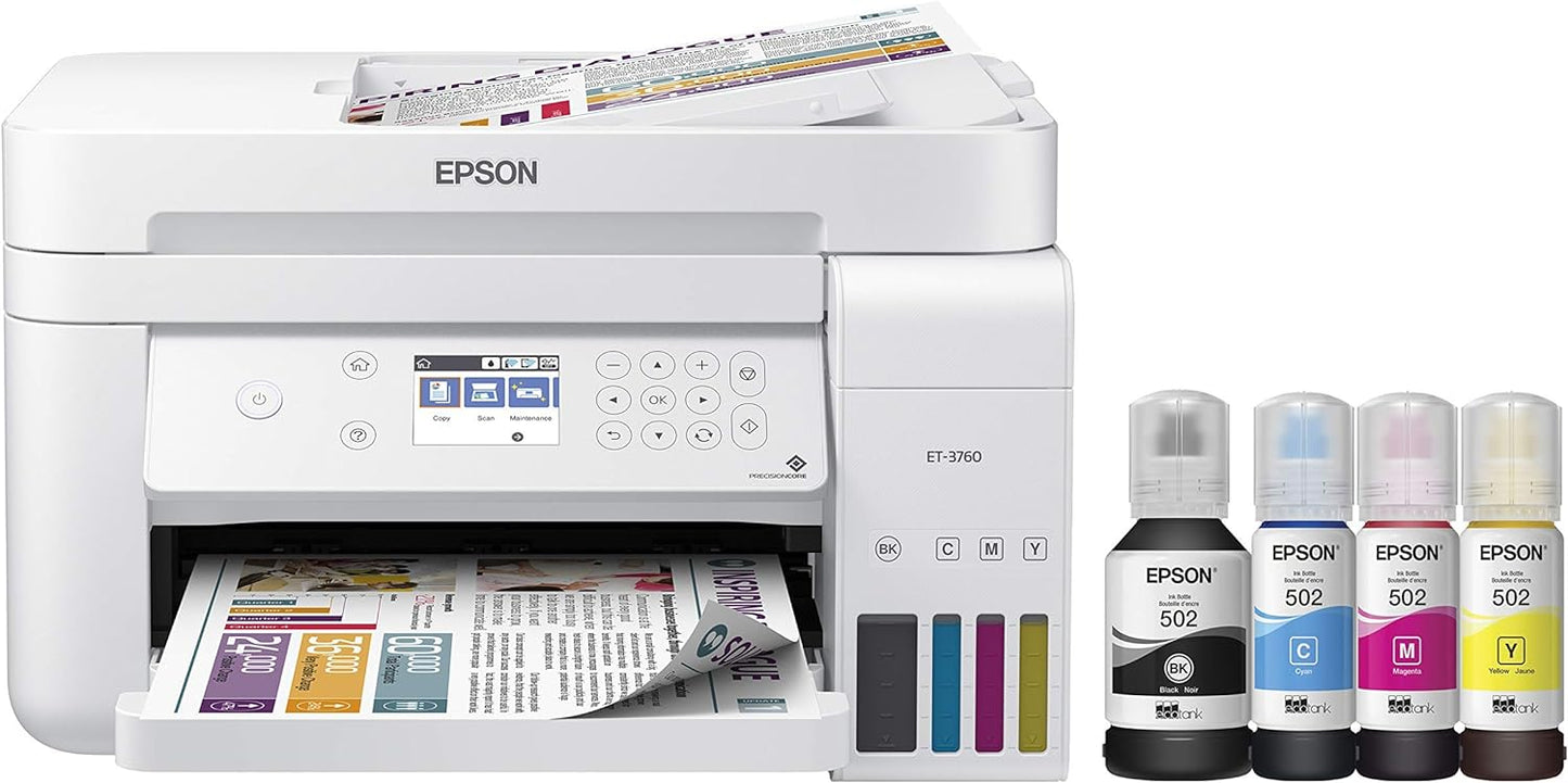 Epson EcoTank ET-3760 Wireless All-in-One Renewed Printer