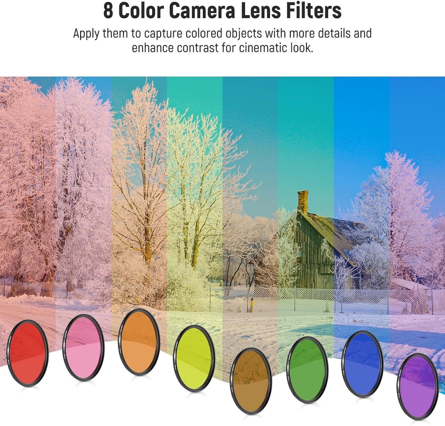 Neewer 10101680 67mm Color Lens Filter Set - 9 Pcs