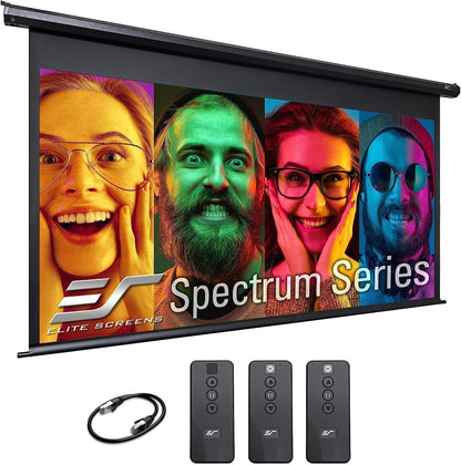 Elite Screens ELECTRIC125H2 125" Motorized Projector Screen Remote 4K/8K Ready