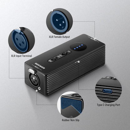 Neewer 21000049 48V/12V Phantom Power Supply for Condenser Microphones