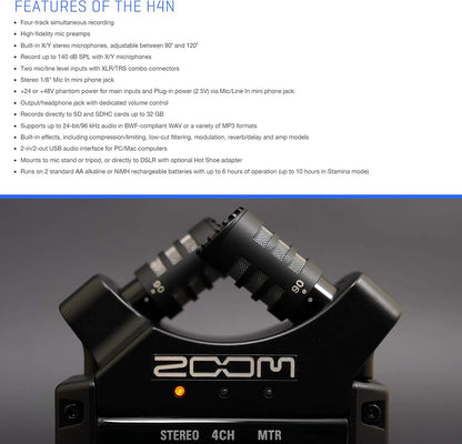 Zoom ZH4n Pro Portable Recorder Kit with Accessories