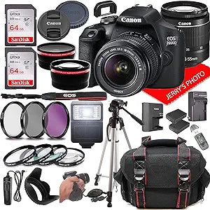 Canon EOS 2000d Rebel T7 DSLR Camera 28pc Bundle