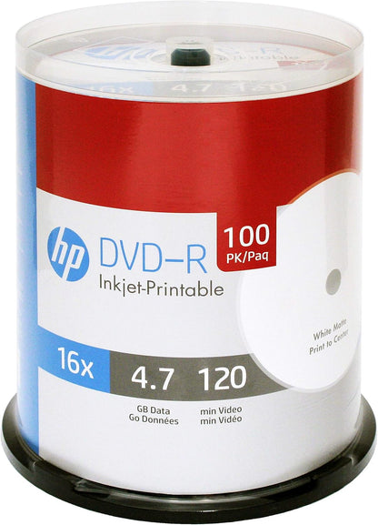 HP DMJPW045 DVD-R 4.7GB 16X White Inkjet Printable Spindle