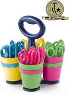 Westcott 14756 Kids' Safety Scissors and Caddy - 24 Pack