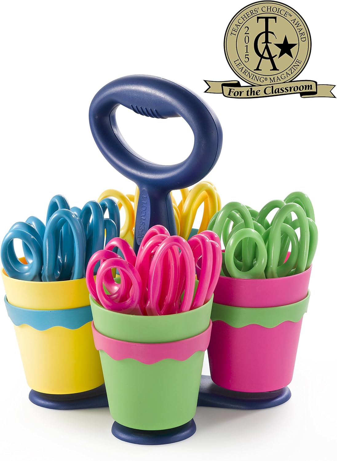 Westcott 14756 Kids' Safety Scissors and Caddy - 24 Pack