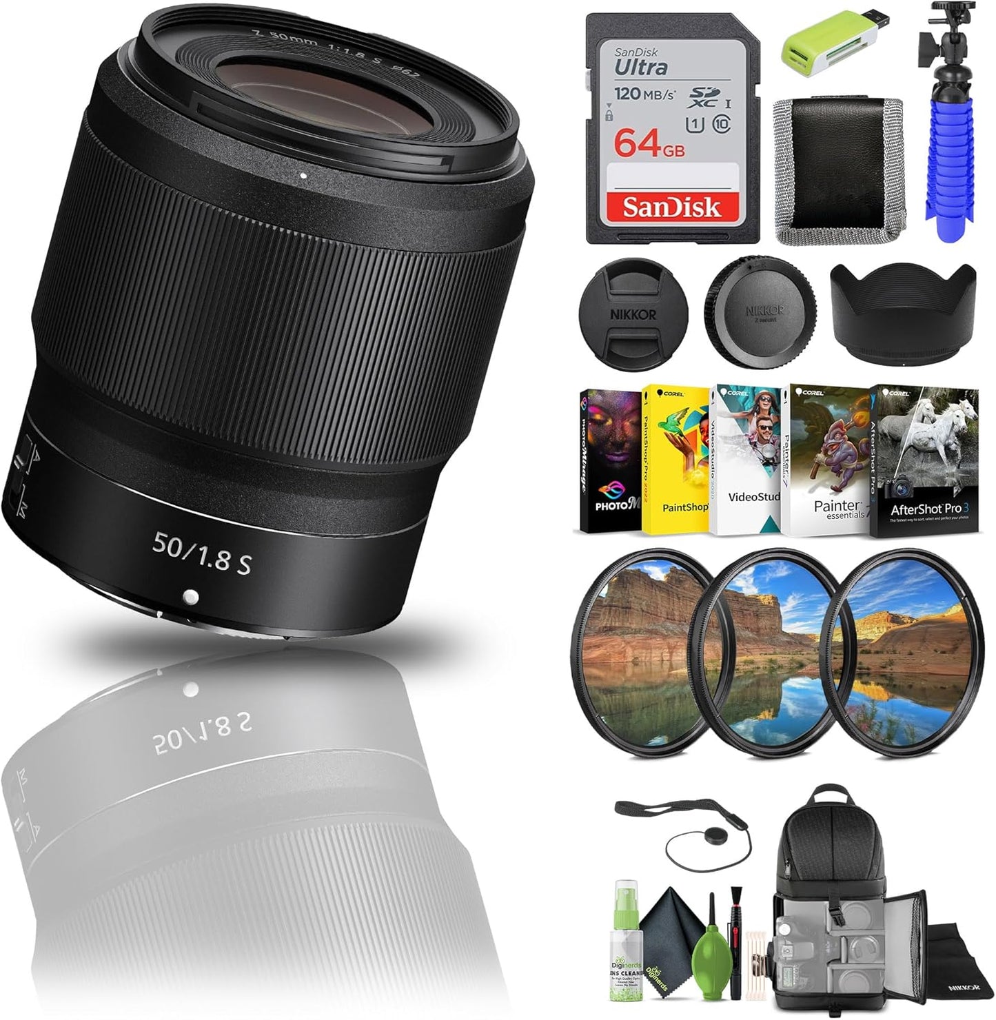Nikon 20083 NIKKOR Z 50mm f/1.8 S Lens Bundle