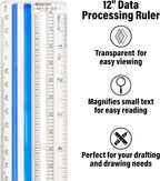 Westcott 14125 Magnifying Ruler - 12-Inch Clear Data Ruler