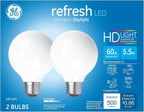 GE 31709 Refresh LED G25 Daylight Globe Bulbs