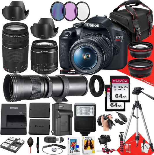 Canon EOS Rebel T7 DSLR Camera 18-55mm Lens Bundle