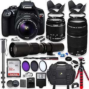 Canon 1159C003 EOS Rebel T7 DSLR Bundle 18-55mm 75-300mm