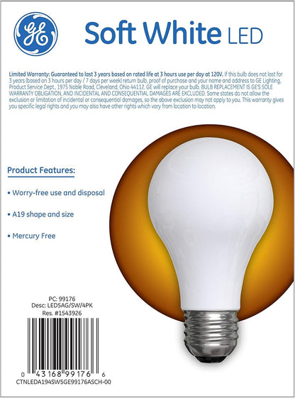 GE 99176 Classic LED Light Bulbs 40 Watt Soft White