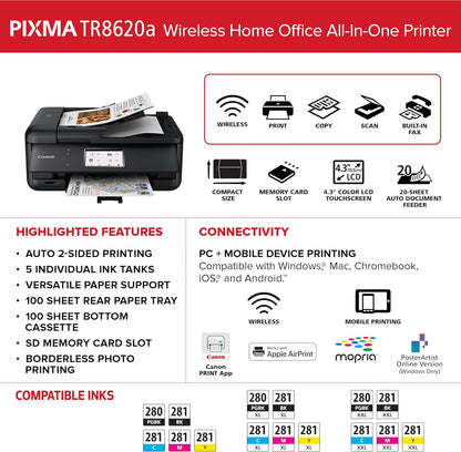 Canon 4451C032 PIXMA TR8620a Wireless All-in-One Printer