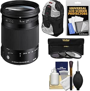 Sigma 886101 18-300mm Zoom Lens: Canon EOS, DC Macro OS HSM, Bundle