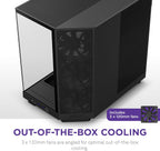 NZXT CC-H61FB-01 H6 Flow Compact Dual-Chamber Airflow Case