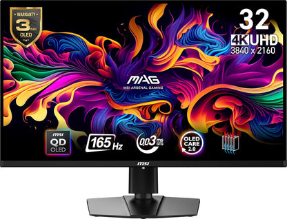 MSI MAG 321UP QD-OLED 32-Inch 4K 165Hz Gaming Monitor