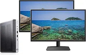 HP Elitedesk 800 G4 Mini i5 16GB Desktop Dual 24" LCD (Renewed)