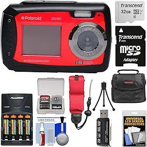 Polaroid iE090 Waterproof Camera Kit 32GB Red — main product image